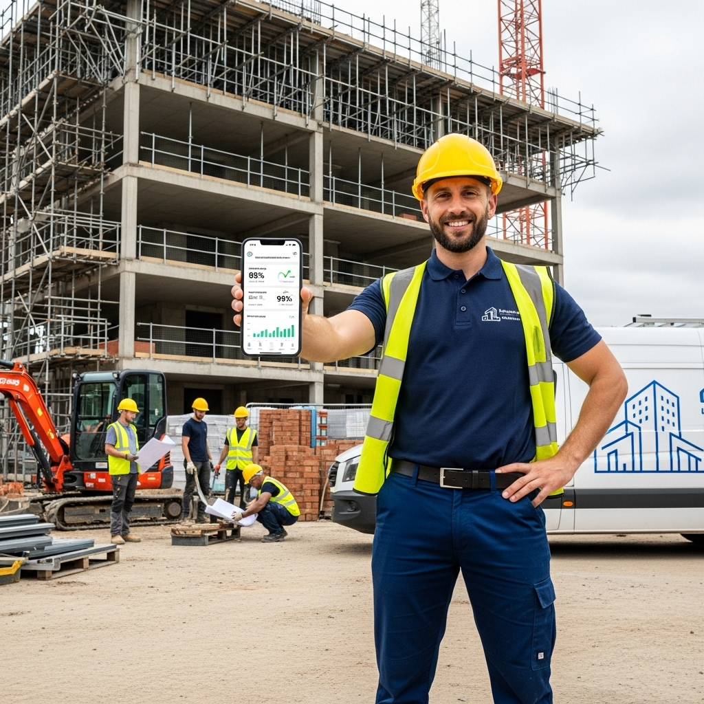 Construction worker using Local Tenders platform