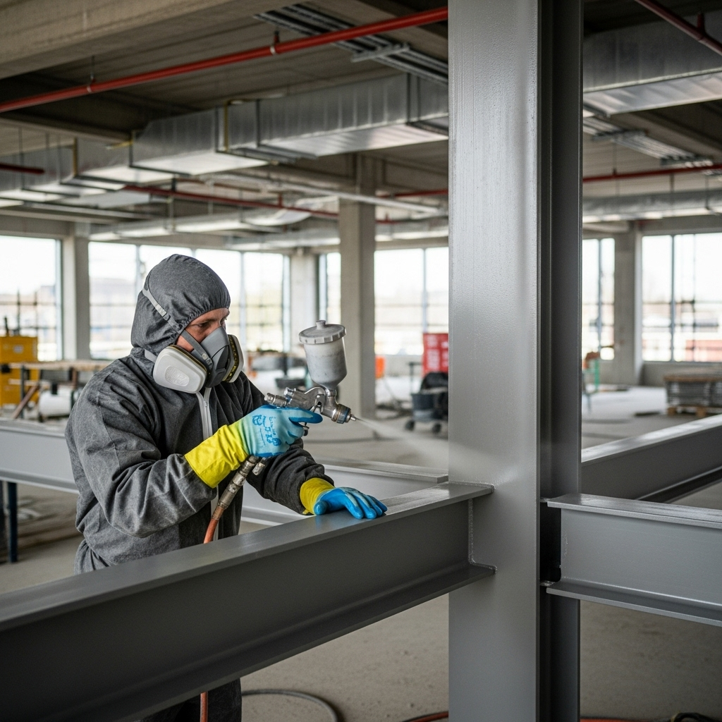 Professional contractor working on site